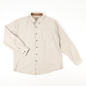 Rugged Earth Outfitters Long Sleeve Button Front Shirt Mens XL Tan